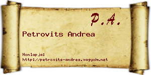 Petrovits Andrea névjegykártya