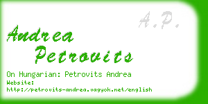 andrea petrovits business card